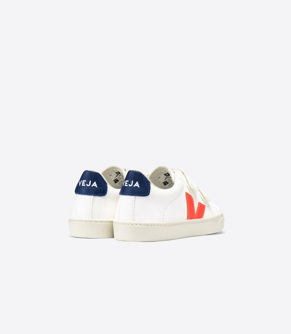 Veja Esplar Chromefree Nahkaiset Fluo Cobalt Outlet Kids Valkoinen Oranssi Syvä Sininen | YFIGT81272