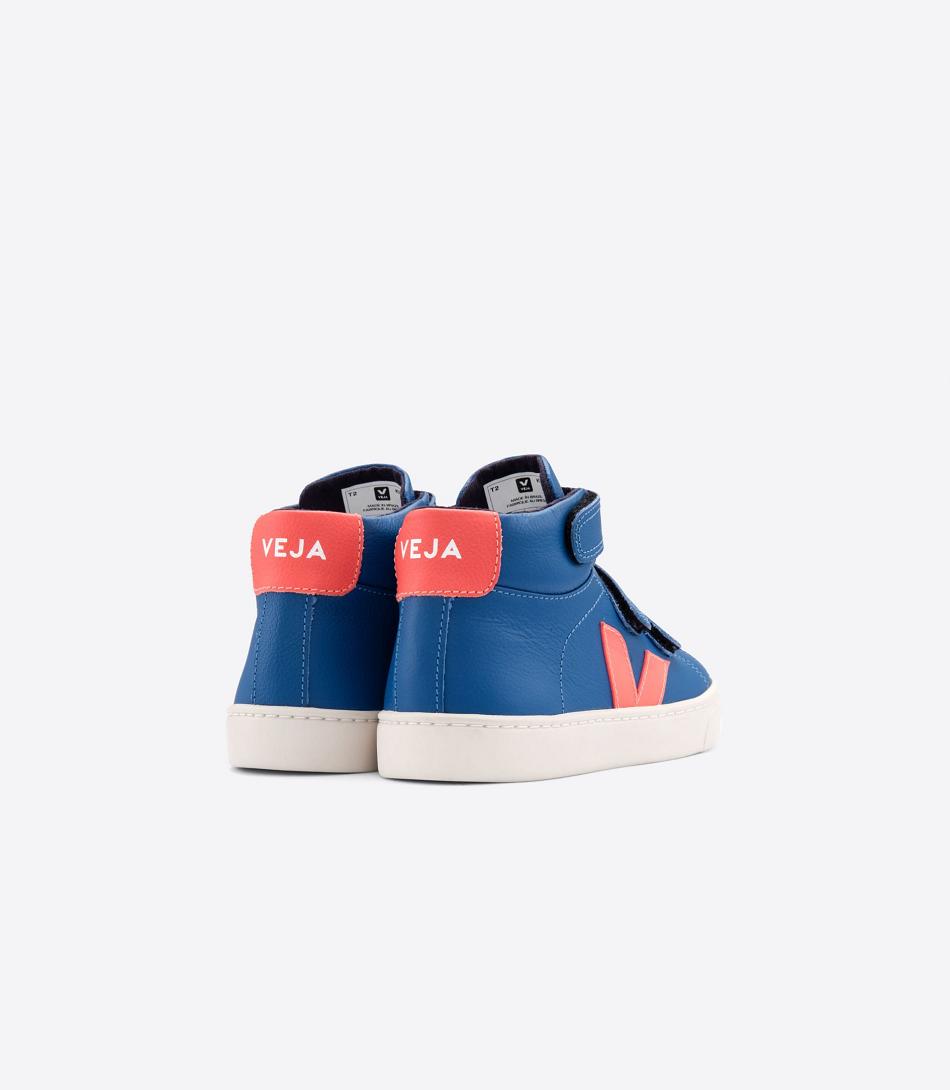 Veja Esplar Mid Chromefree Nahkaiset Fluo Outlet Kids Indigo Oranssi | TFIWZ66598