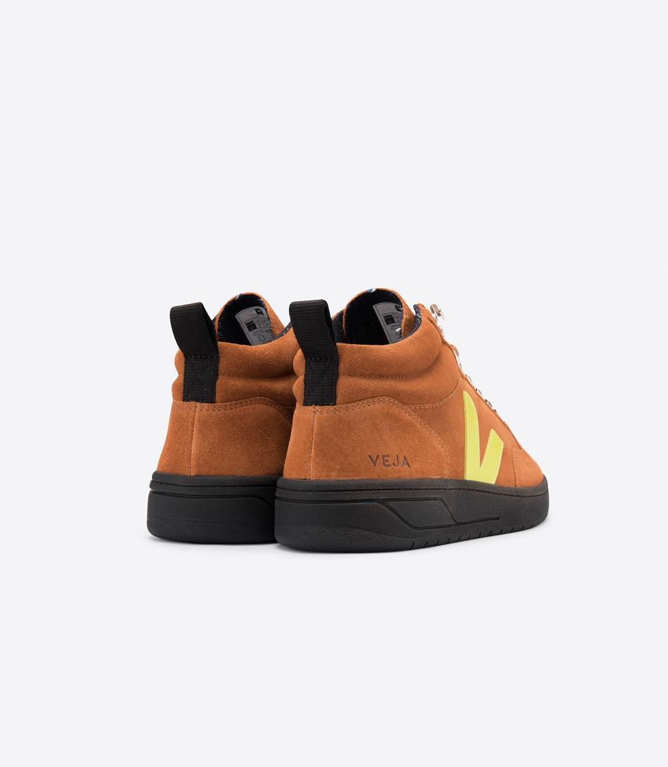 Veja Roraima Bastille Mokka Tuile Jaune Fluo Outlet Adults Ruskea | ZFIMJ71725