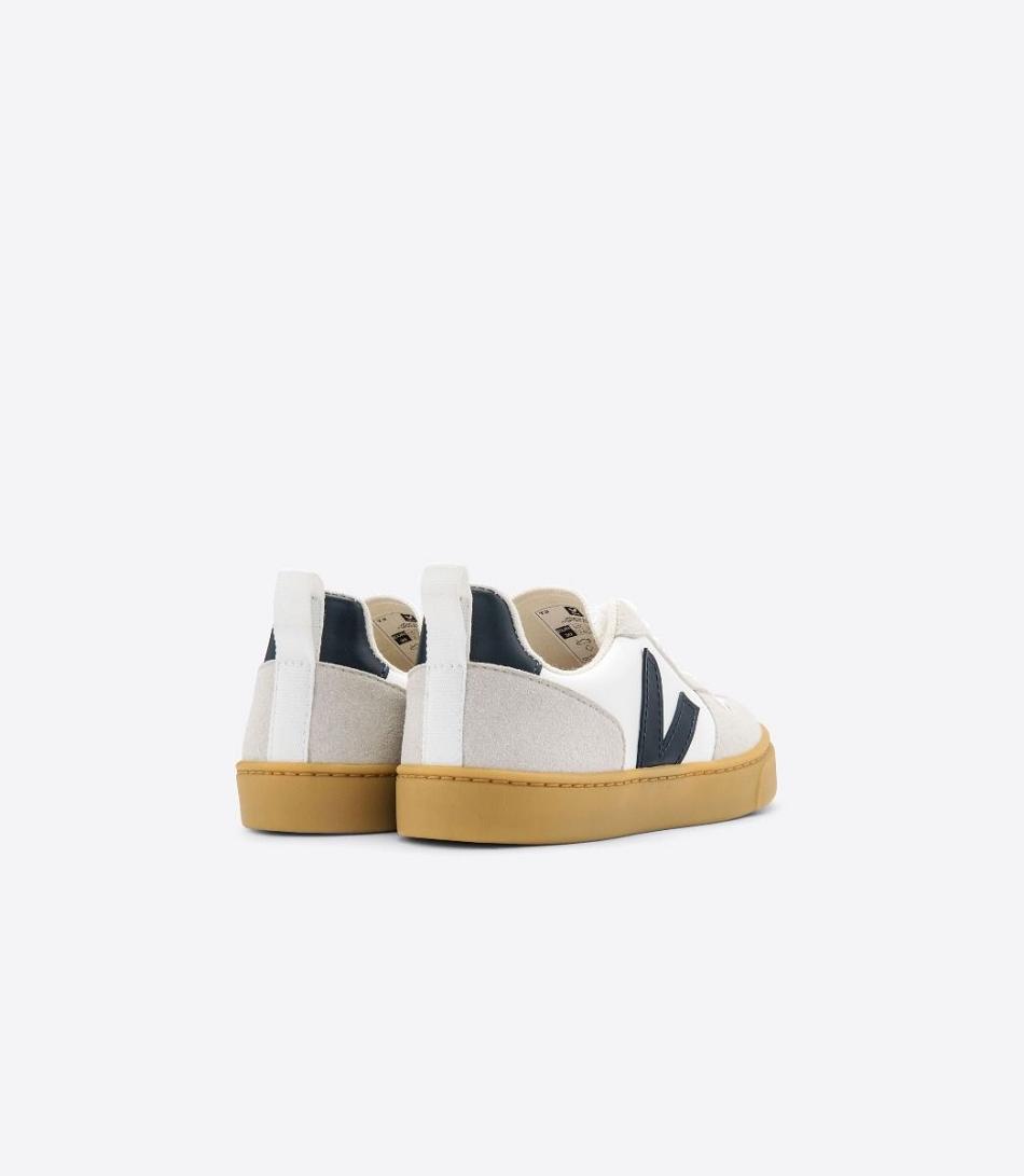 Veja V-10 Laces Cwl Nautico Outlet Kids Valkoinen | FIJZR81853