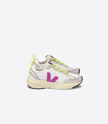 Veja Canary Elastic Laces Ultraviolet Outlet Kids Valkoinen | FIJVR10646