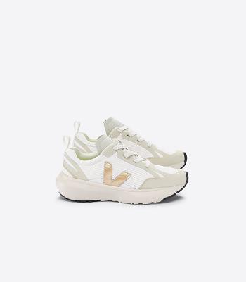 Veja Elastic Laces Alveomesh Platine Lasten Canary Valkoinen | FIEAH77408