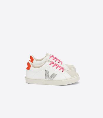 Veja Laces Chromefree Nahkaiset Fluo Lasten Esplar Valkoinen Hopea Oranssi | TFIWZ66725