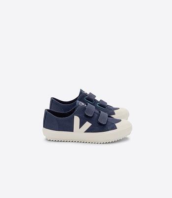 Veja Ollie Canvas Marine Pierre Vegan Kids Sininen | TFIWZ23845