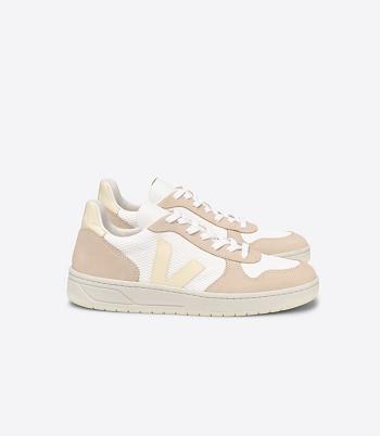 Veja V-10 Alveomesh Butter Almond Outlet Adults Valkoinen | FFIUI19904