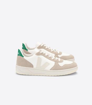 Veja V-10 Chromefree Nahkaiset Sahara Emeraude Outlet Adults Valkoinen | SFIVO66582