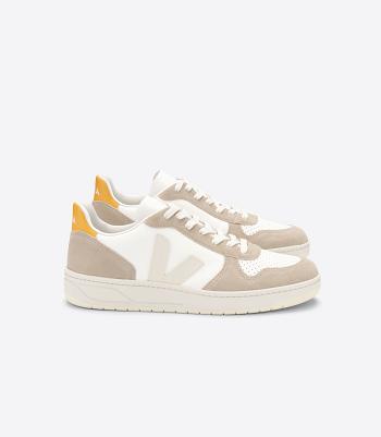 Veja V-10 Chromefree Nahkaiset Sahara Ouro Outlet Adults Valkoinen | MFIHR51278