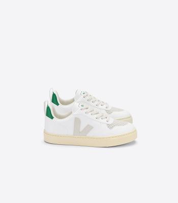 Veja V-10 Laces Cwl Pierre Emeraude Vegan Kids Valkoinen | FIEAH12935