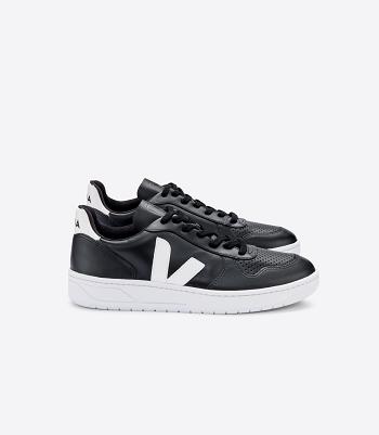 Veja V-10 Nahkaiset Sole Outlet Adults Mustat Valkoinen | FIQCS22358